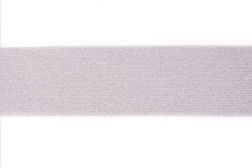 Glitzer Gummiband, elastisch, 5 cm, grau, 0,5 m